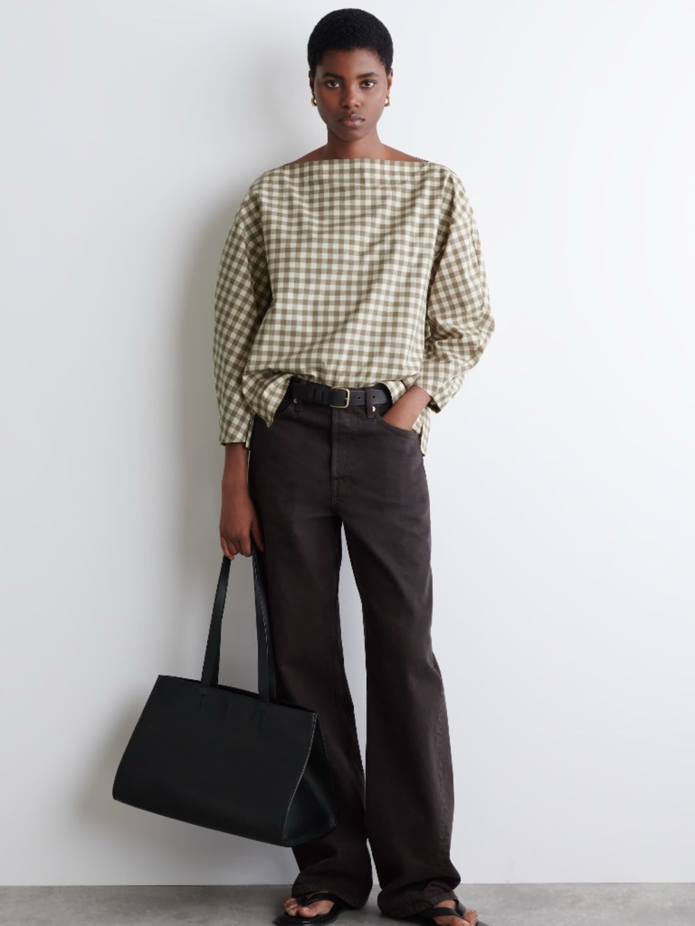 COS Boat-Neck Cotton Blouse - Picture 2 of 7